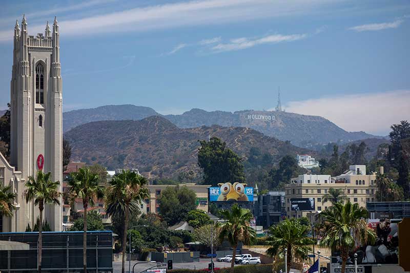 View of Hollywood from Highland Ave.
