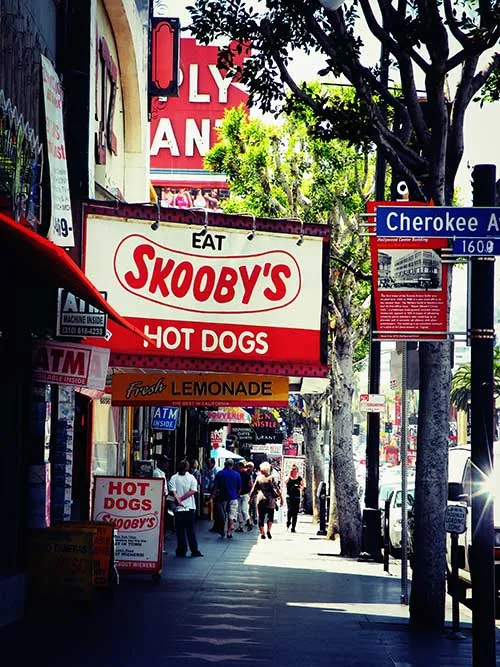 Restaurant along Walk of Fame in Hollywood, CA